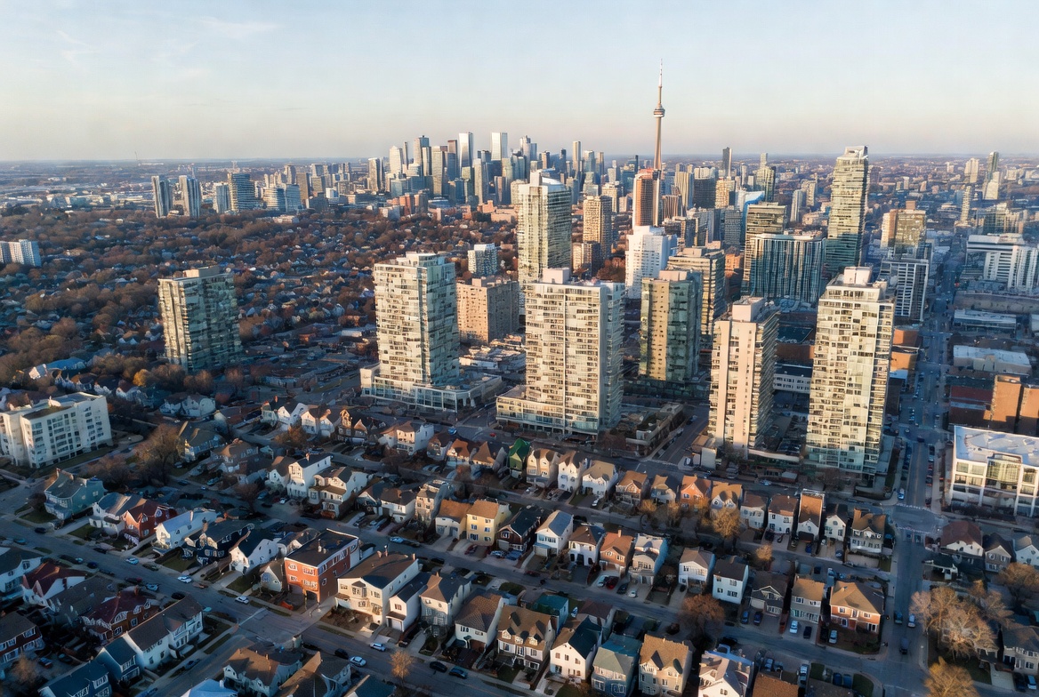 Toronto skyline at golden hour
